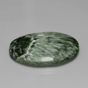 28.17 ct Green Seraphinite Stone, Natural Seraphinite in Oval Cabochon Shape for Sale