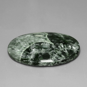 45.44 ct Green Seraphinite Stone, Natural Seraphinite in Oval Cabochon Shape for Sale