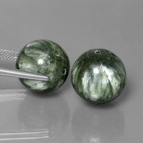 Seraphinite Gemstone in 14.3 mm Size for Sale, Seraphinite Stone in Green Color