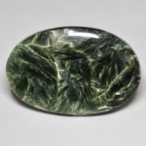 Multicolor Green Seraphinite Gem - 39.8ct Oval Cabochon (ID: 485788)