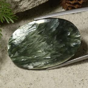 33.43 ct Green Seraphinite Stone, Natural Seraphinite in Oval Cabochon Shape for Sale