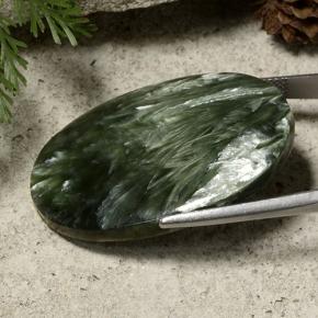 Seraphinite Gemstone in 35.9 x 23.6 mm Size for Sale, Seraphinite Stone in Army Green Color