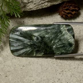 27.75 ct Green Seraphinite Stone, Natural Seraphinite in Cushion Cabochon Shape for Sale