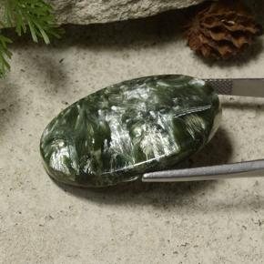 Seraphinite Gemstone in 33.5 x 24.2 mm Size for Sale, Seraphinite Stone in Earthy Green Color