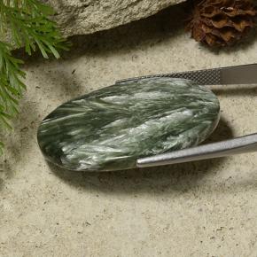 Seraphinite Gemstone in 34.2 x 24.7 mm Size for Sale, Seraphinite Stone in Green Color