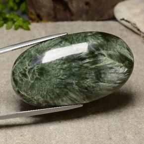 56.57 ct Green Seraphinite Stone, Natural Seraphinite in Oval Cabochon Shape for Sale