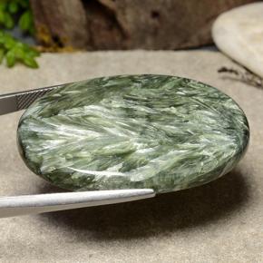 Seraphinite Gemstone in 40.5 x 28.6 mm Size for Sale, Seraphinite Stone in Green Color