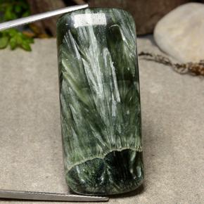 41.10 ct Green Seraphinite Gemstone, Seraphinite Gem in Cushion Cabochon Shape for Sale.