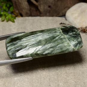 Seraphinite Gemstone in 47.9 x 19.7 mm Size for Sale, Seraphinite Stone in Green Color