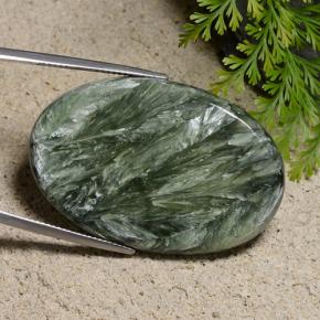 42.15 ct Green Seraphinite Stone, Natural Seraphinite in Oval Cabochon Shape for Sale