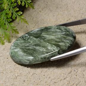 Seraphinite Gemstone in 39.3 x 26.2 mm Size for Sale, Seraphinite Stone in Green Color