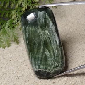 76.31 ct Green Seraphinite Gemstone, Seraphinite Gem in Cushion Cabochon Shape for Sale.