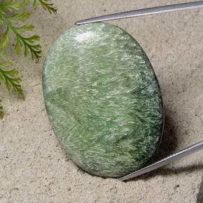 Medium Green Seraphinite Gem - 45ct Oval Cabochon (ID: 485929)