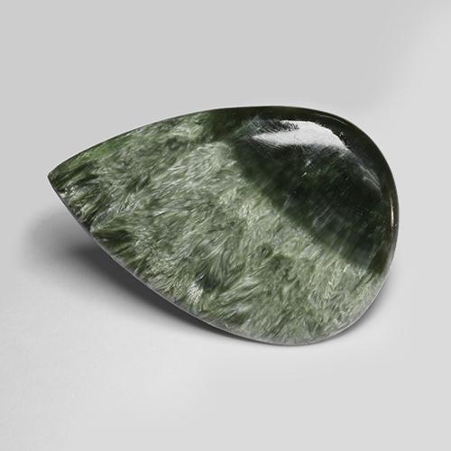 Seraphinite Gemstone in 54.9 x 36.8 mm Size for Sale, Seraphinite Stone in Army Green Color