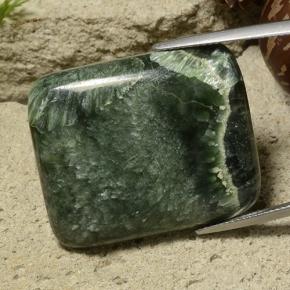 46.46 ct Green Seraphinite Stone, Natural Seraphinite in Cushion Cabochon Shape for Sale