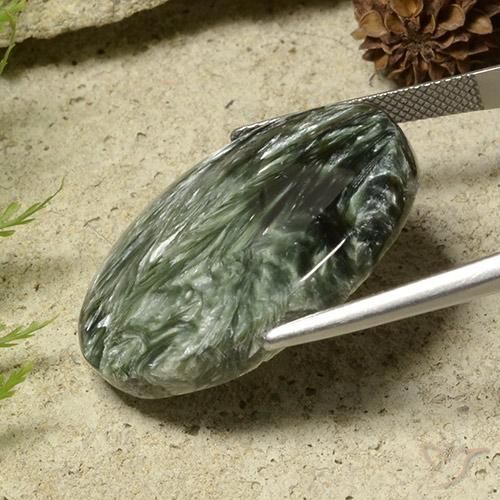 Seraphinite Gemstone in 30.9 x 25.2 mm Size for Sale, Seraphinite Stone in Multicolor Color