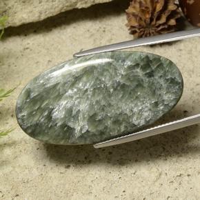 23.88 ct Green Seraphinite Stone, Natural Seraphinite in Oval Cabochon Shape for Sale