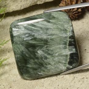 44.32 ct Green Seraphinite Stone, Natural Seraphinite in Cushion Cabochon Shape for Sale