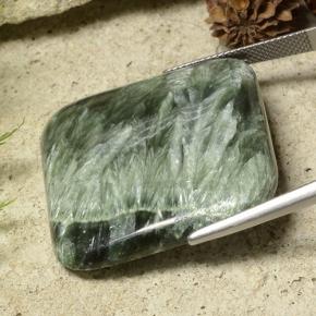 Seraphinite Gemstone in 31.2 x 31.2 mm Size for Sale, Seraphinite Stone in Green Color