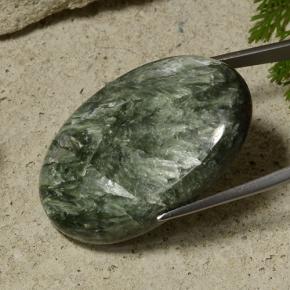 Seraphinite Gemstone in 38 x 25.7 mm Size for Sale, Seraphinite Stone in Green Color