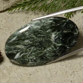 50.74 ct Green Seraphinite Stone, Natural Seraphinite in Oval Cabochon Shape for Sale
