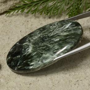 Seraphinite Gemstone in 44 x 25.3 mm Size for Sale, Seraphinite Stone in Green Color