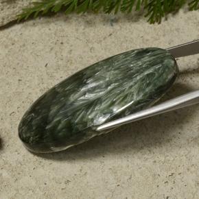 Seraphinite Gemstone in 41.7 x 22.6 mm Size for Sale, Seraphinite Stone in Multicolor Green Color