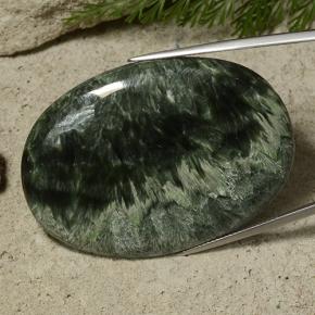 78.68 ct Green Seraphinite Stone, Natural Seraphinite in Oval Cabochon Shape for Sale
