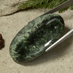 Seraphinite Gemstone in 49.5 x 35.2 mm Size for Sale, Seraphinite Stone in Multicolor Green Color