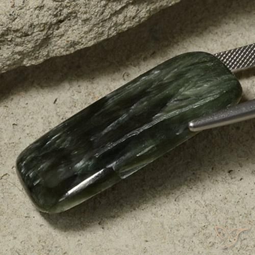 Seraphinite Gemstone in 37.2 x 20.8 mm Size for Sale, Seraphinite Stone in Multicolor Color