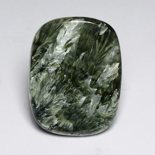 Forest Green Seraphinite Gem - 54.4ct Cushion Cabochon (ID: 486312)