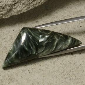 27.86 ct Green Seraphinite Stone, Natural Seraphinite in Shark Fin Cabochon Shape for Sale