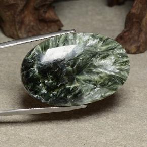 46.22 ct Green Seraphinite Stone, Natural Seraphinite in Oval Cabochon Shape for Sale