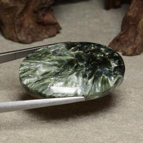 Seraphinite Gemstone in 36.6 x 24 mm Size for Sale, Seraphinite Stone in Green Color