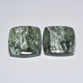 23.85 ctw Green Seraphinite Stones, Natural Seraphinite in Cushion Cabochon Shape for Sale