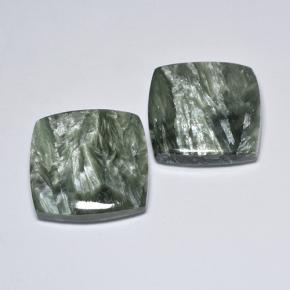 Seraphinite Gemstones in 17.2 x 17.1 mm Size for Sale, Seraphinite Stones in Green Color