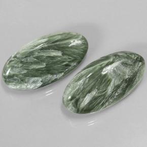 15.29 ctw Green Seraphinite Stones, Natural Seraphinite in Oval Cabochon Shape for Sale