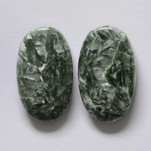 16.18 ctw Green Seraphinite Stones, Natural Seraphinite in Oval Cabochon Shape for Sale