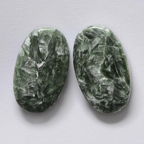 Seraphinite Gemstones in 19.7 x 11.8 mm Size for Sale, Seraphinite Stones in Green Color