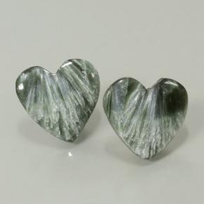8.39 ctw Green Seraphinite Stones, Natural Seraphinite in Heart Cabochon Shape for Sale