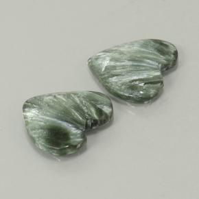 Seraphinite Gemstones in 15.4 x 14.5 mm Size for Sale, Seraphinite Stones in Green Color