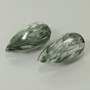 14.68 ctw Green Seraphinite Stones, Natural Seraphinite in Pear Cabochon Shape for Sale
