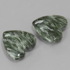 Seraphinite Gemstones in 15.8 x 15.6 mm Size for Sale, Seraphinite Stones in Green Color