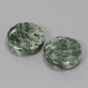 Seraphinite Gemstones in 14 mm (calibrated) Size for Sale, Seraphinite Stones in Green Color
