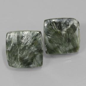 Multicolor Green Seraphinite Gem - 9.6ct Square Cabochon (ID: 501905)
