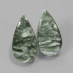 5.7ct Pear Cabochon Green Seraphinite Gem for sale 5.7ct Pear Cabochon Green Seraphinite Gem (ID: 501907)