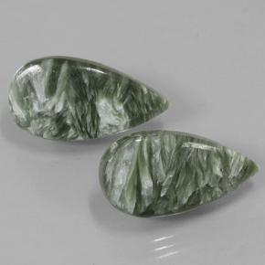 11.29 ctw Green Seraphinite Stones, Natural Seraphinite in Pear Cabochon Shape for Sale