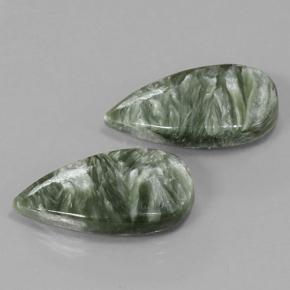 Seraphinite Gemstones in 20 x 10.2 mm Size for Sale, Seraphinite Stones in Medium Green Color