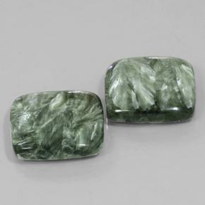Seraphinite Gemstones in 17 x 16.9 mm Size for Sale, Seraphinite Stones in Medium Green Color