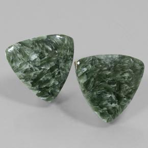 16.71 ctw Green Seraphinite Stones, Natural Seraphinite in Trillion Cabochon Shape for Sale